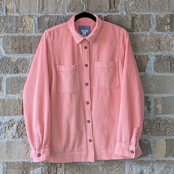 L.L. Bean Tops - L.L. Bean Women's Comfort Corduroy Relaxed Shirt Shacket Medium Coral